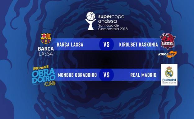Real Madrid-Obradoiro, Barcelona-Baskonia, semifinales