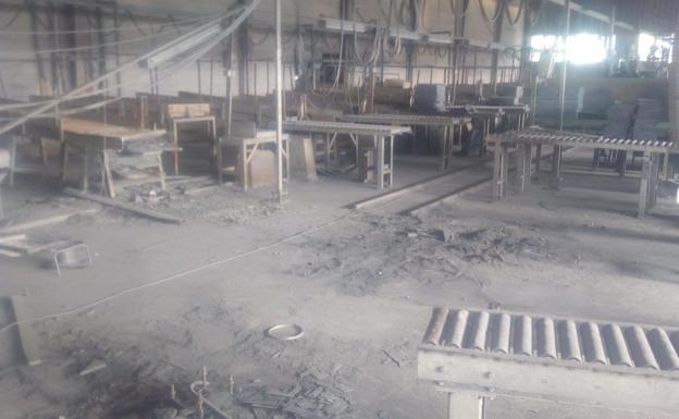 Imagen de las instalaciones de Pizarras Páramo desmanteladas.