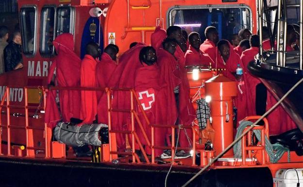 Inmigrantes rescatados el 22 de septiembre en las costas de Almería. 