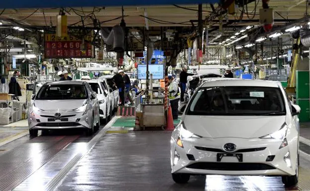 Línea de fabricación de Toyota en Japón. 