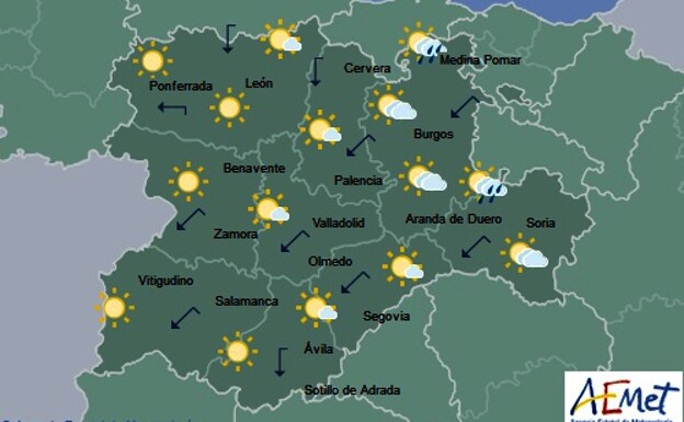 Previsión del tiempo para hoy en Castilla y León.