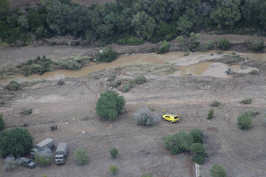 Los efectivos de la UME colaboran en las tareas de recuperación de las zonas afectadas por las inundaciones de Mallorca