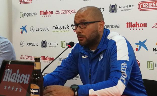 Iván Ruiz, en la sala de prensa del Reino de León.