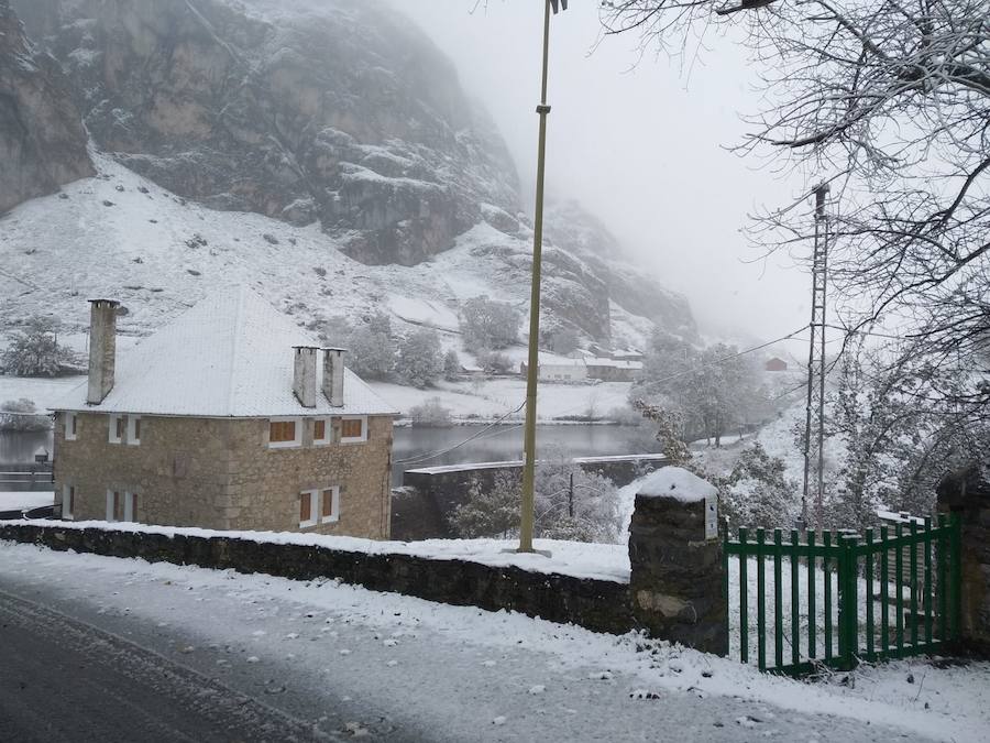 Fotos: La nieve complica la circulación de Pajares, el Huerna y Somiedo