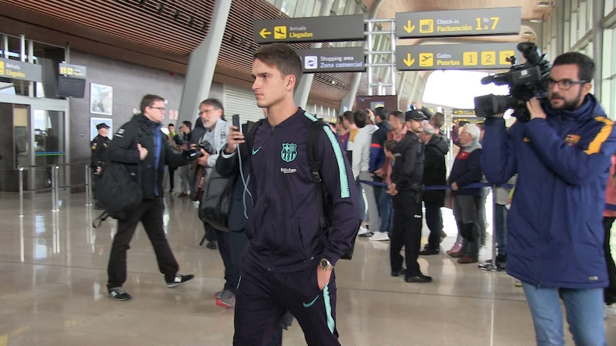 Expectación en el Aeropuerto de León para recibir al conjunto blaugrana en la capital | El equipo de Valverde empleará la jornada para descanso y paseo hasta la hora del partido