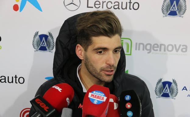 Iván González, en zona mixta.