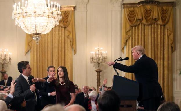 Incidente entre Dunald Trump y el periodita Jim Acosta. 