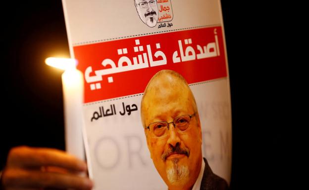 Protesta por el asesinato del periodista Jamal Khashoggi.
