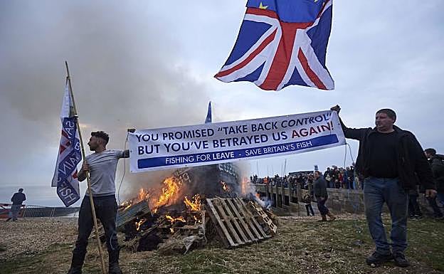 Protestas contra el acuerdo sobre el Brexit. 