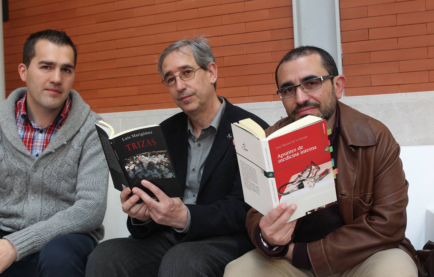 Luis Amo, Luis Marigómez y José Manuel de la Huerga, en la 45 Feria del Libro de Valladolid.