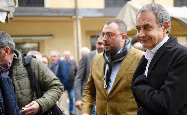 Zapatero, durante su visita a Oviedo.