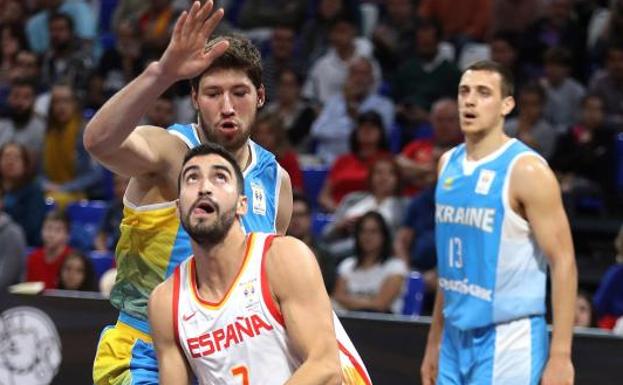 Jaime Fernández, durante el España-Ucrania disputado en Tenerife. 