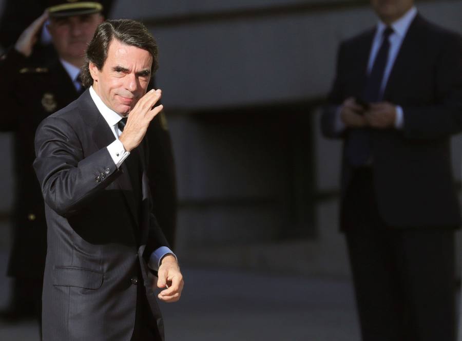 El expresidente del Gobierno José María Aznar, a su llegada al Congreso.