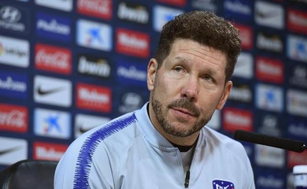 Diego Pablo Simeone, durante la rueda de prensa. 