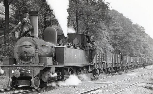 Imagen histórica de la locomotora Sestao.