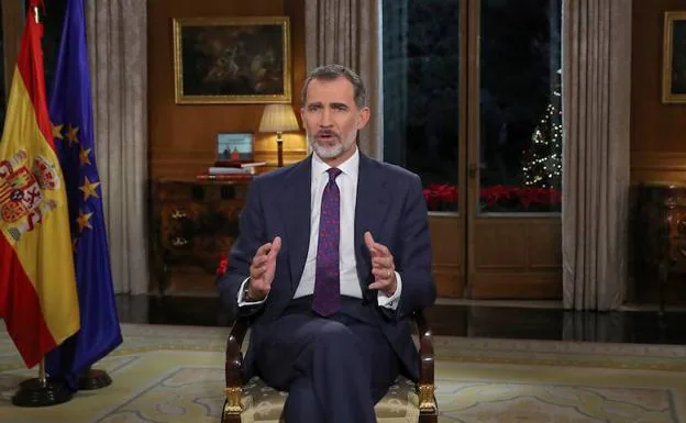 El Rey Felipe VI durante su discurso de Navidad.