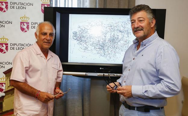 Miguel Ángel del Egido y Ángel Calvo durante la presentación en septiembre del Plan de Carreteras 2018/2019.