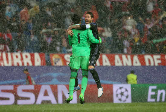 Keylor Navas y Sergio Ramos, juntos en un encuentro del Real Madrid. 