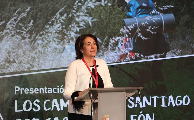 María Josefa García Cirac, consejera de Cultura y Turismo, durante su intervención en Fitur 2019.