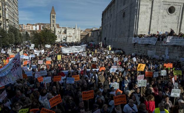 Manifestación en Valladolid en defensa de la sanidad pública.