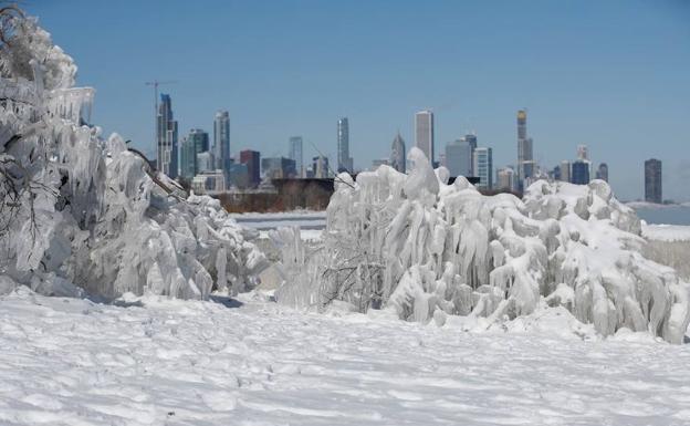 Una imagen de Chicago helado.