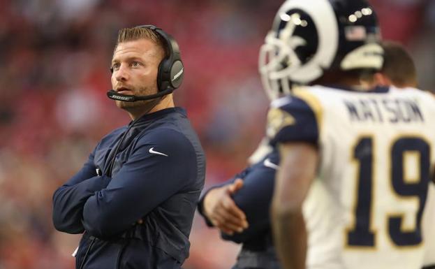 Sean McVay, durante un partido ante los Arizona Cardinals. 