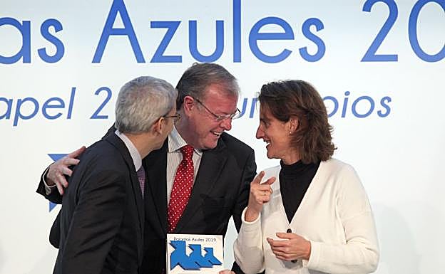 Antonio Silván, durante la entrega de la Pajarita Azul.