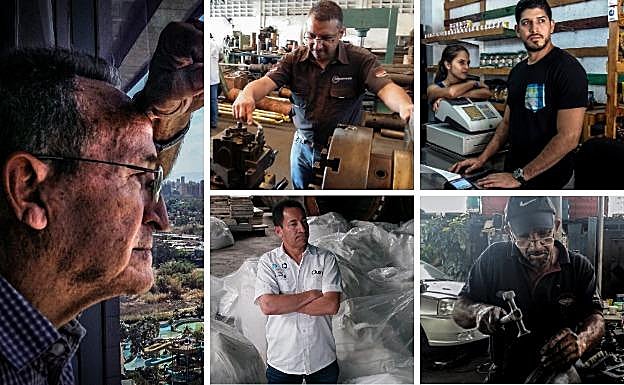 Los cinco venezolanos protagonistas del retrato. 