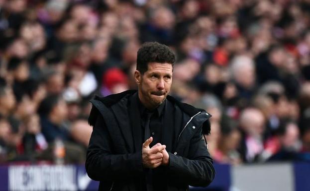 Diego Pablo Simeone, durante el derbi madrileño. 