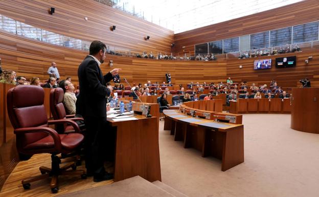 Sesión en las Cortes de Castilla y León.