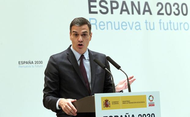 Pedro Sánchez durante la intervención de este miércoles.