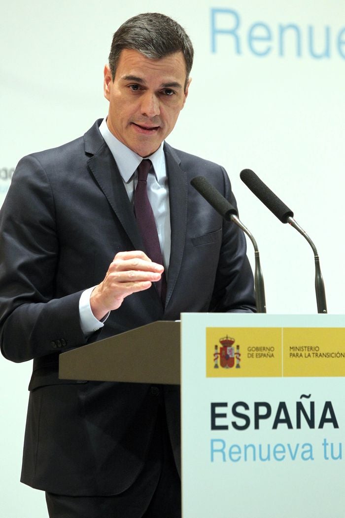 El presidente del Gobierno, Pedro Sánchez, presenta el marco 'Energía y Clima', que incluye el anteproyecto de Ley de cambio Climático, el borrador del Plan Nacional Integrado de Energía y Clima y la Estrategia de Transición Justa.