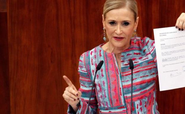 La expresidenta de la Comunidad de Madrid, Cristina Cifuentes. 