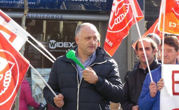 Protestas en León de los trabajadores de la seguridad privada.