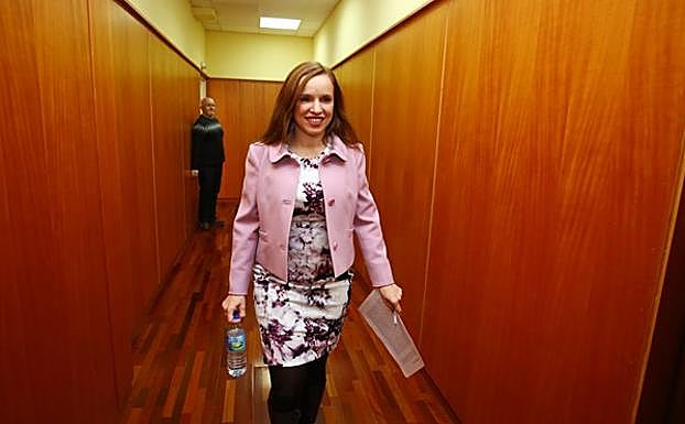 La juez decana de Ponferrada, Silvia Martínez Cantón, durante la presentación del contenido de la Memoria Judicial de Ponferrada correspondiente al año 2018.