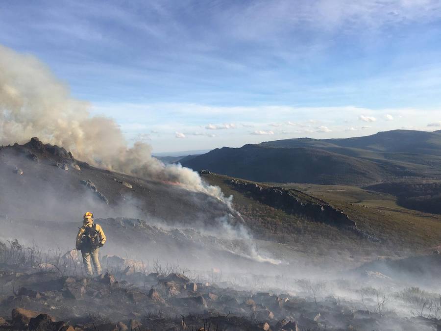 Fotos: Imágenes aéreas del fuego en la Cabrera