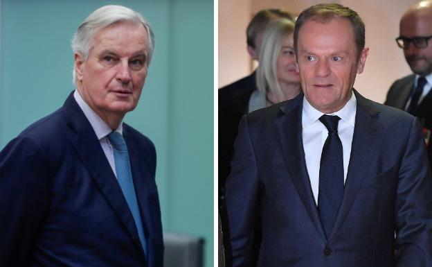 Michel Barnier y Donald Tusk. 