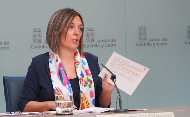 Milagros Marcos, en la rueda de prensa del Consejo de Gobierno.