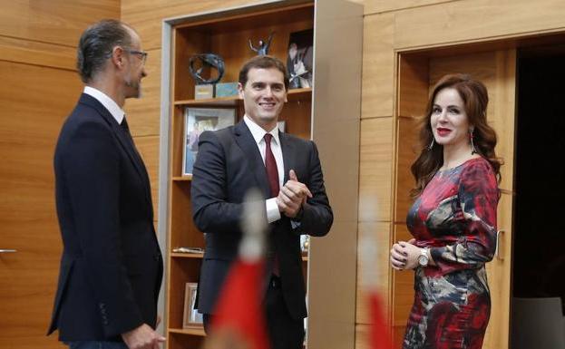 Luis Fuentes, Albert Rivera y Silvia Clemente, en una imagen de archivo. 