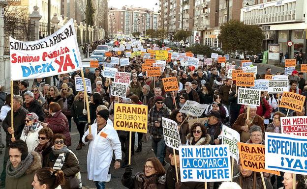 Manifestación de enero en Valladolid de la FADSP. :: 