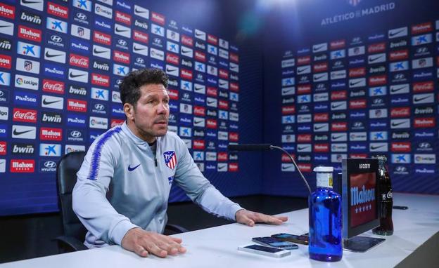 Diego Pablo Simeone, en rueda de prensa. 