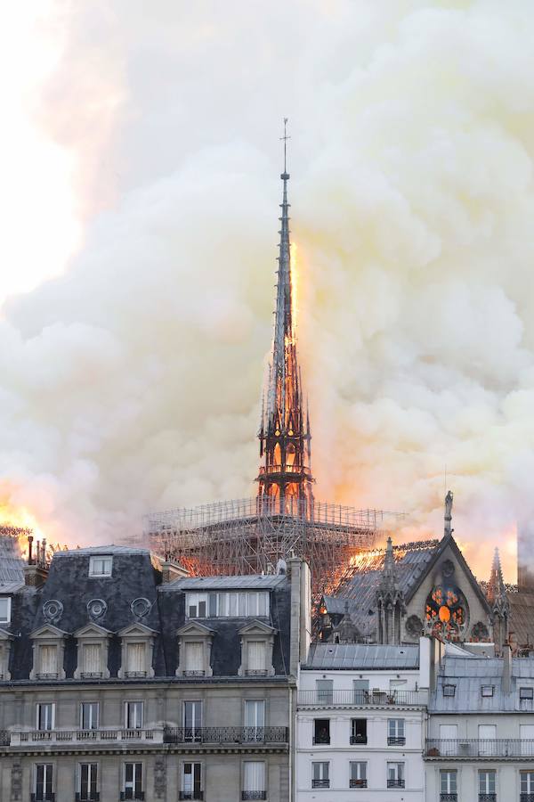 Incendio en la Catedral de Notre Dame. 