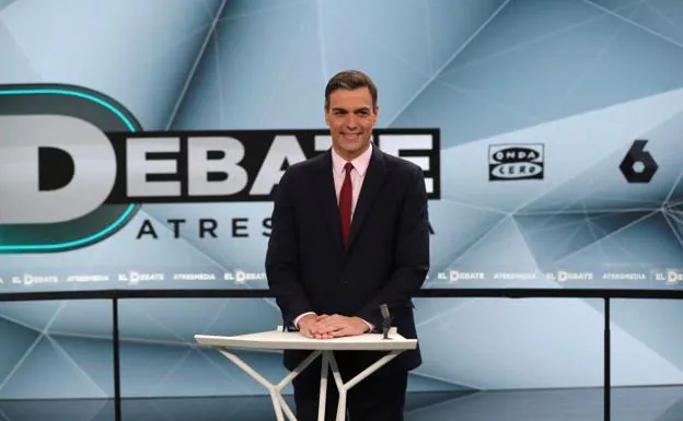 El candidato del PSOE, Pedro Sánchez, durante el debate.