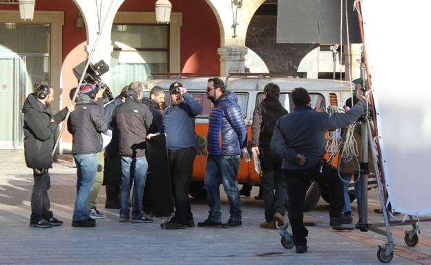 Rodaje de un largometraje en León. 