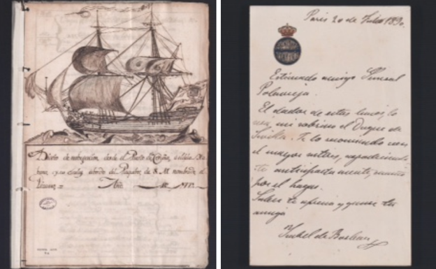 Dos ejemplares de las cartas exhibidas por el Archivo de las Indias.