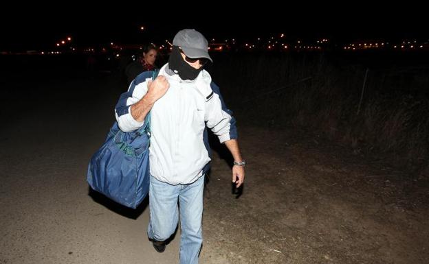 Pedro Luis Gallego, a su salida de la cárcel de Alcalá Meco el 14 de noviembre de 2013. 