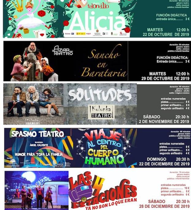 Cartel de la programación segundo semestre del teatro de La Bañeza.