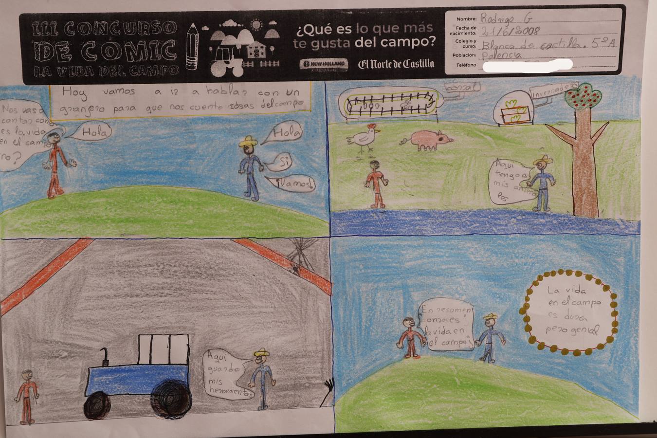 Fotos: Trabajos de 5º de Primaria en la modalidad de cómic del III Concurso de Dibujo y Cómic &#039;La vida del campo