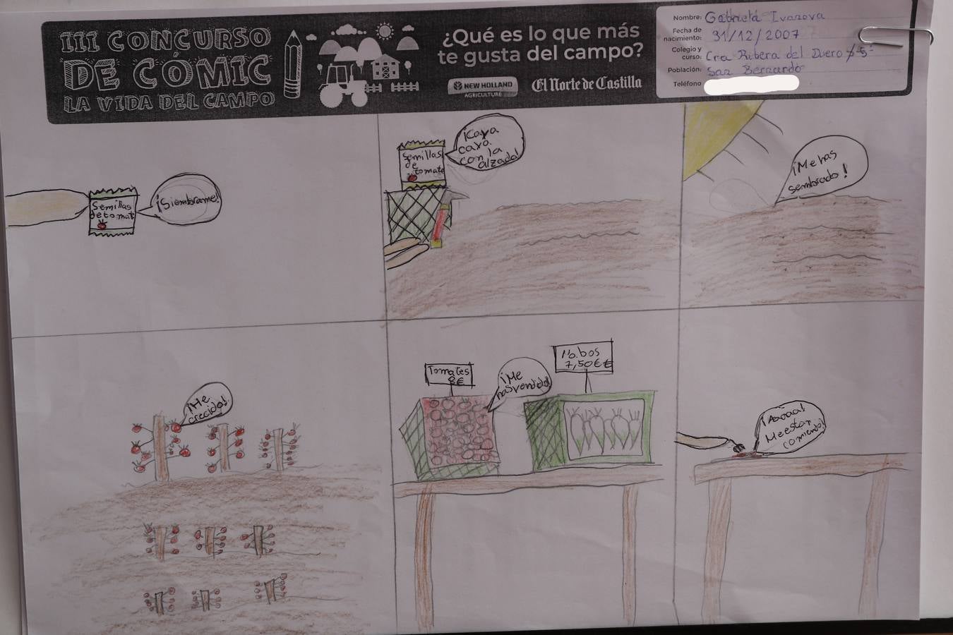 Fotos: Trabajos de 6º de Primaria en la modalidad de cómic del III Concurso de Dibujo y Cómic &#039;La vida del campo&#039;