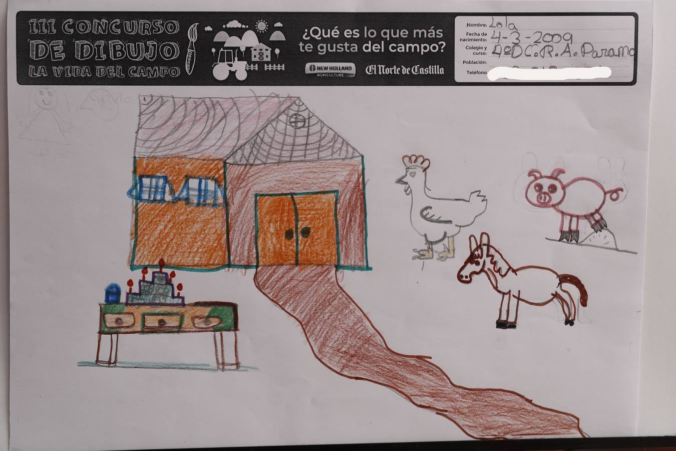 Fotos: Trabajos de 4º de Primaria en la modalidad de dibujo del III Concurso de Dibujo y Cómic &#039;La vida del campo&#039;